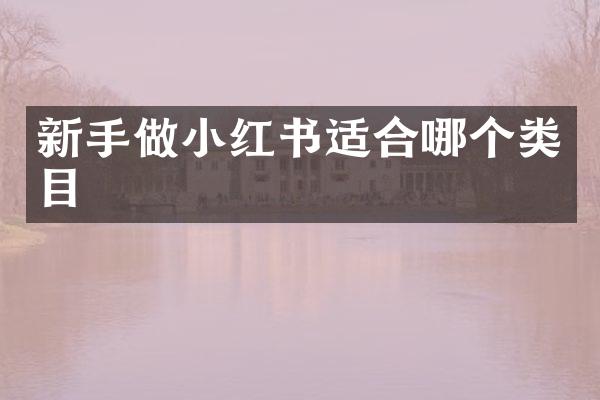 新手做小红书适合哪个类目