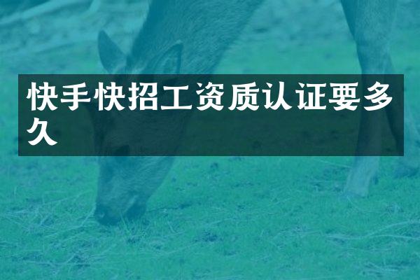 快手快招工资质认证要多久