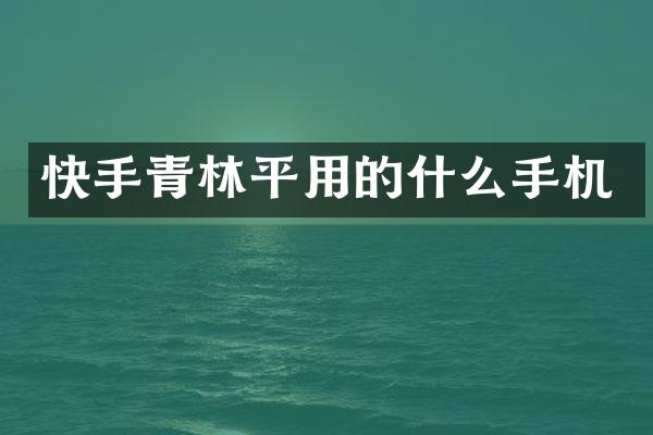 快手青林平用的什么手机