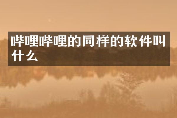 哔哩哔哩的同样的软件叫什么