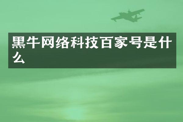黑牛网络科技百家号是什么