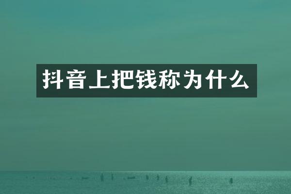 抖音上把钱称为什么