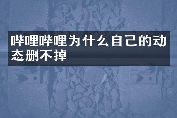 哔哩哔哩为什么自己的动态删不掉