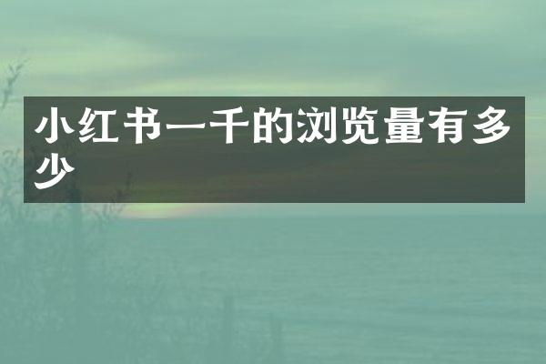 小红书一千的浏览量有多少