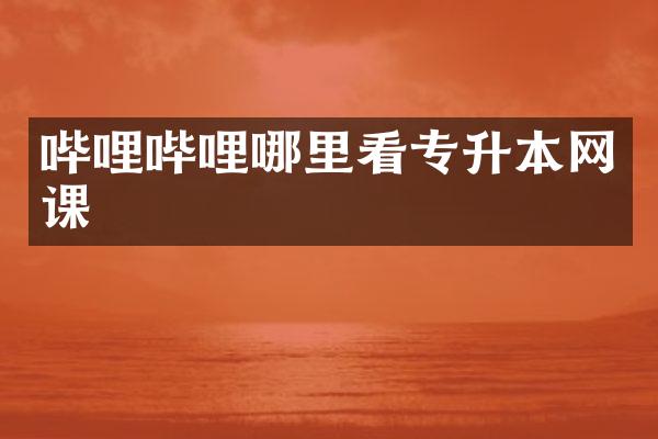 哔哩哔哩哪里看专升本网课