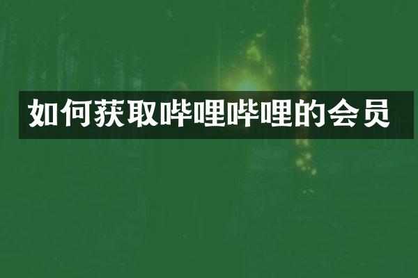 如何获取哔哩哔哩的会员