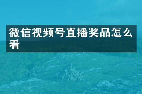 微信视频号直播奖品怎么看