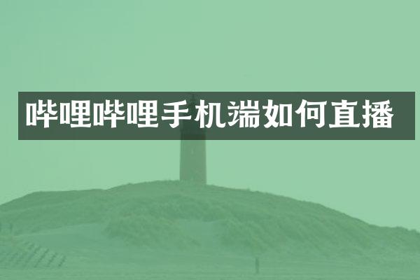 哔哩哔哩手机端如何直播