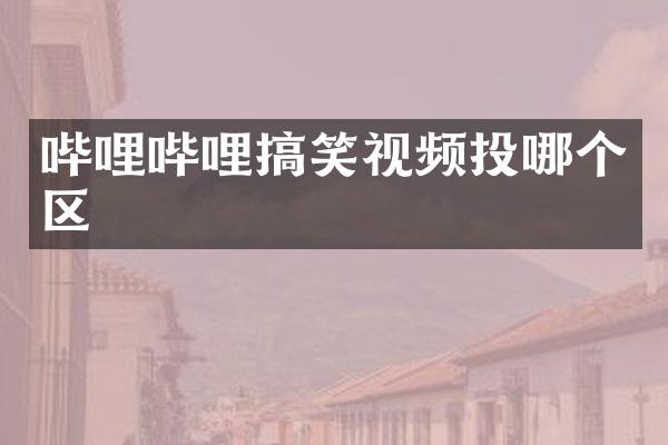 哔哩哔哩搞笑视频投哪个区
