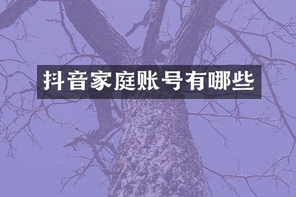 抖音家庭账号有哪些