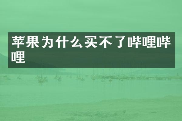 苹果为什么买不了哔哩哔哩