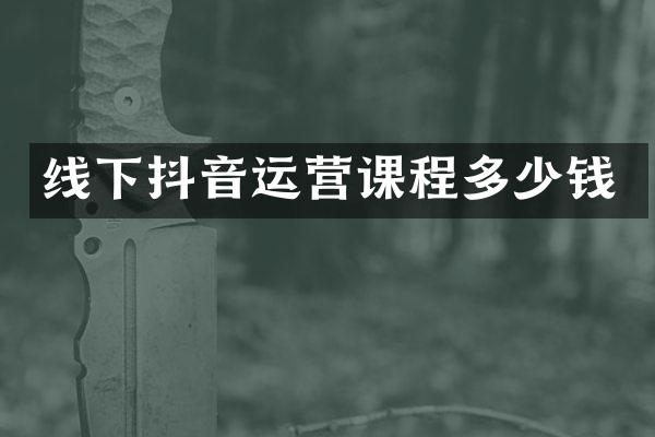 线下抖音运营课程多少钱