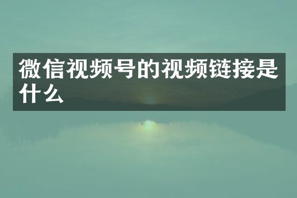 微信视频号的视频链接是什么