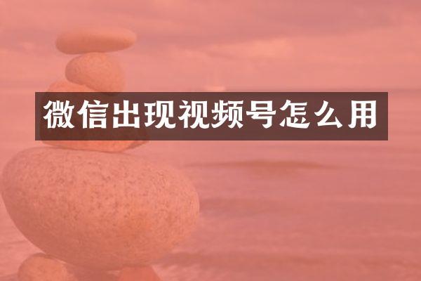 微信出现视频号怎么用