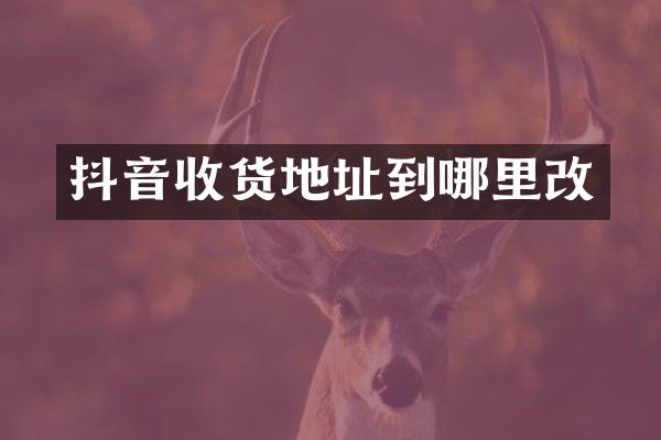 抖音收货地址到哪里改