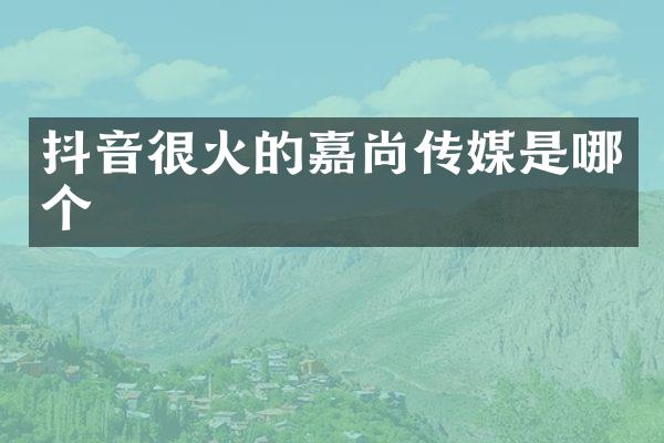 抖音很火的嘉尚传媒是哪个