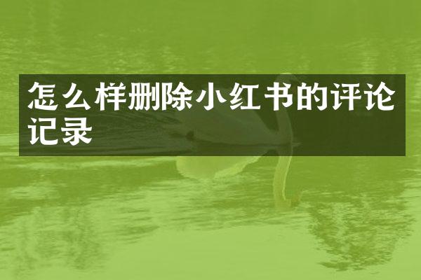 怎么样删除小红书的评论记录