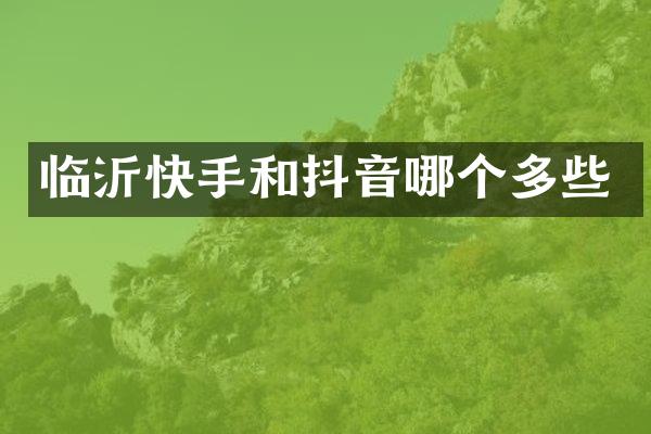 临沂快手和抖音哪个多些