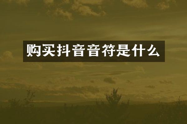 购买抖音音符是什么