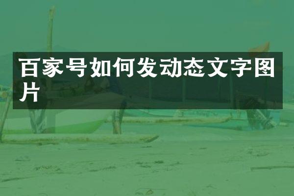 百家号如何发动态文字图片