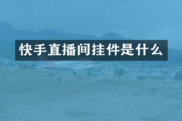 快手直播间挂件是什么