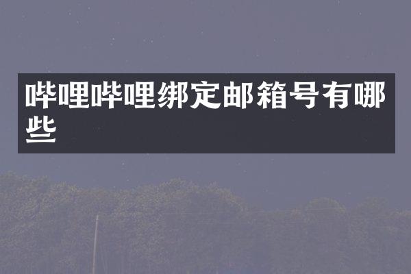 哔哩哔哩绑定邮箱号有哪些