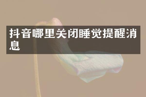 抖音哪里关闭睡觉提醒消息