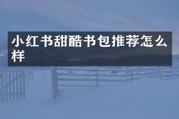 小红书甜酷书包推荐怎么样