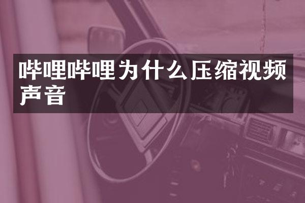 哔哩哔哩为什么压缩视频声音