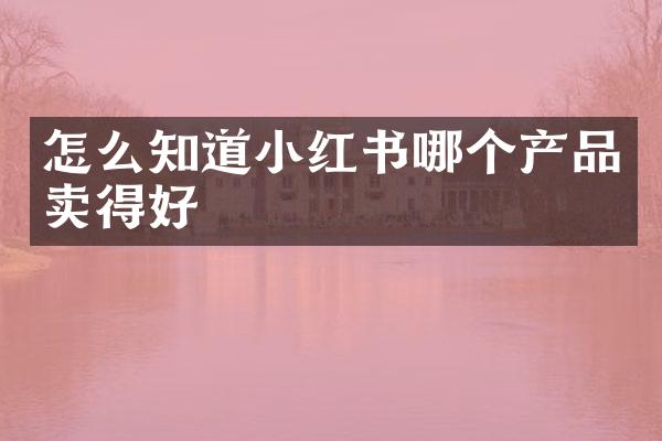 怎么知道小红书哪个产品卖得好