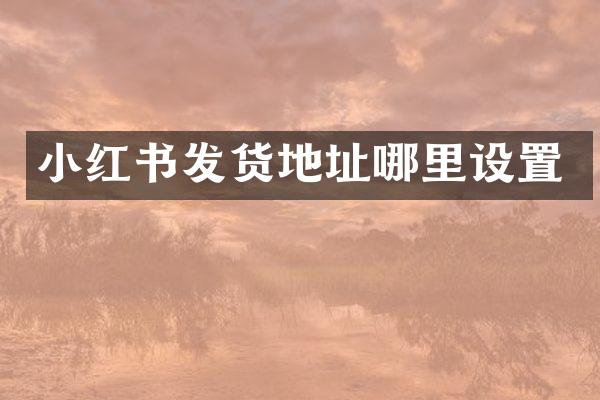 小红书发货地址哪里设置