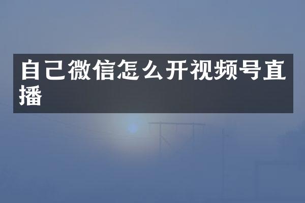 自己微信怎么开视频号直播