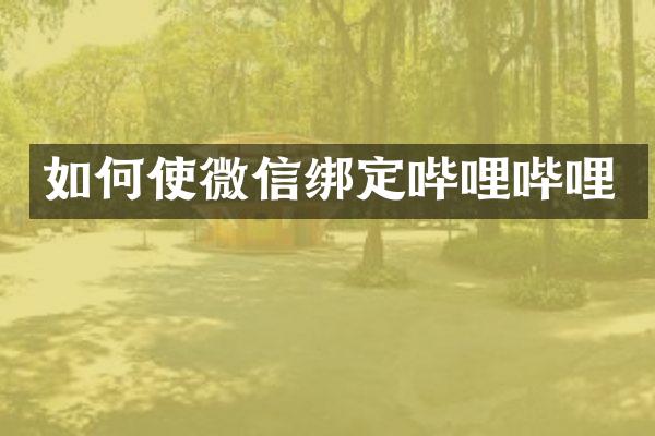 如何使微信绑定哔哩哔哩