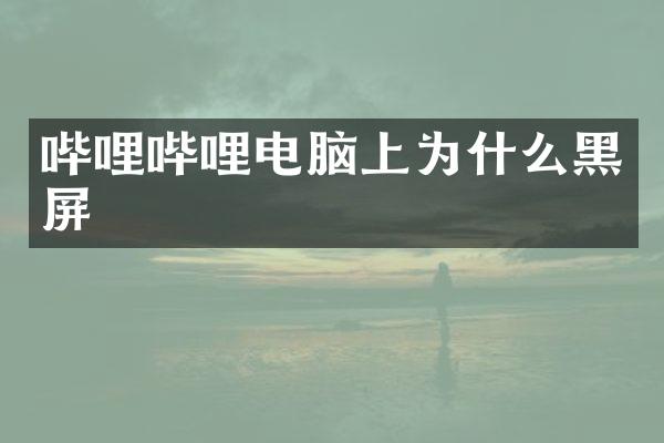 哔哩哔哩电脑上为什么黑屏