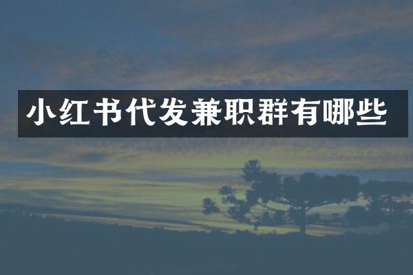 小红书代发有哪些