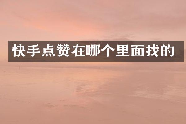 快手点赞在哪个里面找的