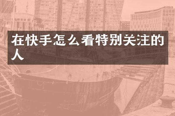 在快手怎么看特别关注的人