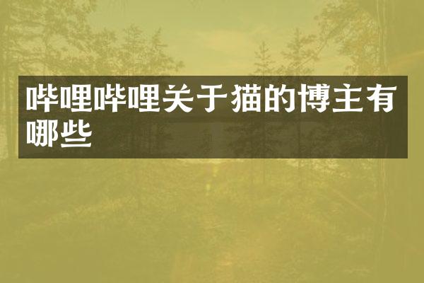 哔哩哔哩关于猫的博主有哪些