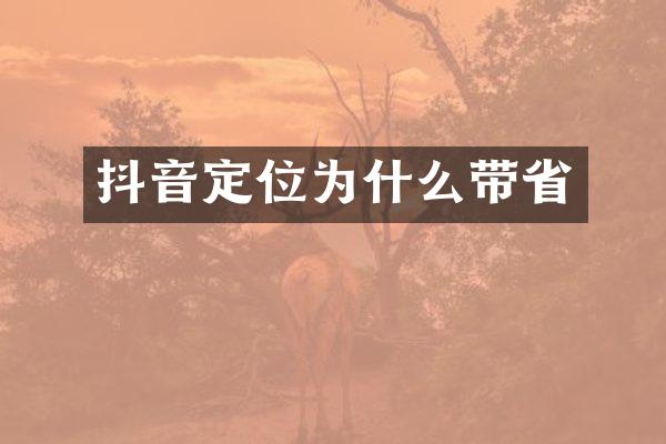 抖音定位为什么带省