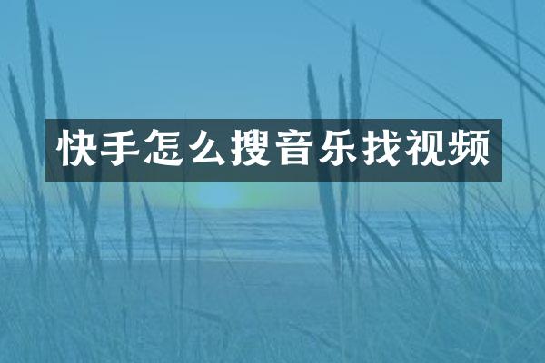 快手怎么搜音乐找视频