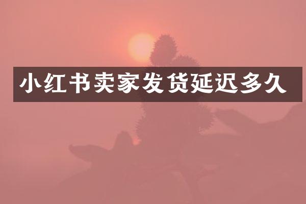 小红书卖家发货延迟多久