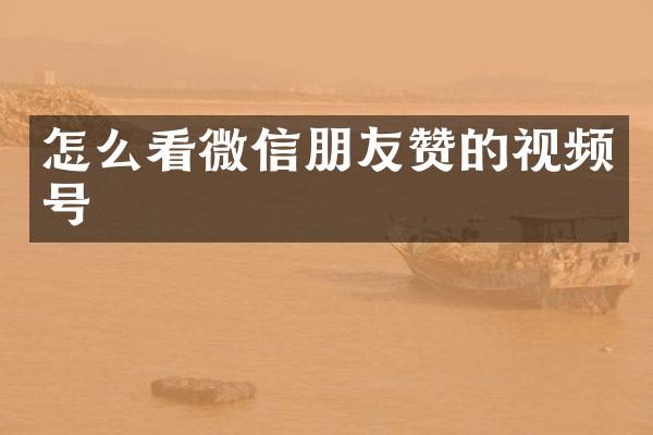 怎么看微信朋友赞的视频号