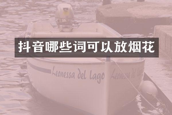 抖音哪些词可以放