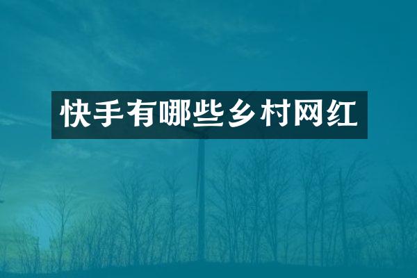 快手有哪些乡村网红