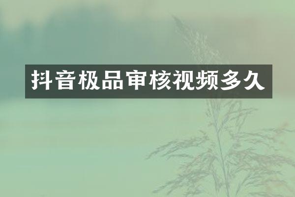 抖音审核视频多久