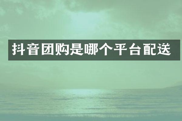 抖音团购是哪个平台配送