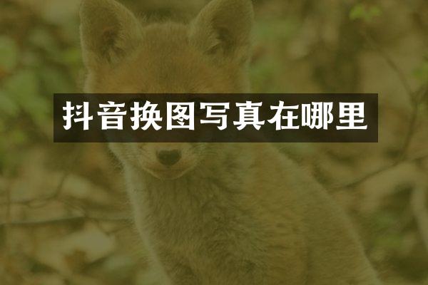 抖音换图写真在哪里