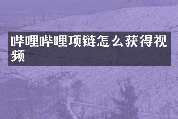 哔哩哔哩项链怎么获得视频