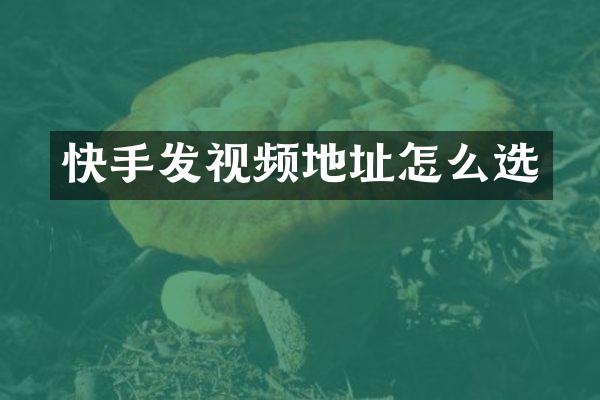快手发视频地址怎么选