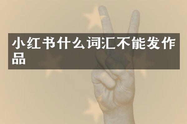 小红书什么词汇不能发作品